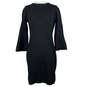 Lulus Bodycon Dress Womens Small Black Bell Sleeve